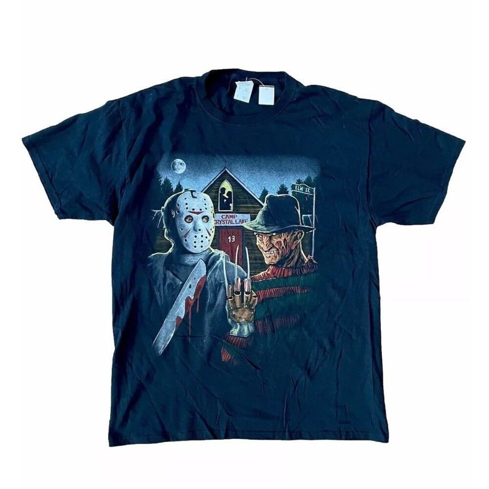 New Freddy Krueger Jason Friday The 13 T-Shirt Men’s Size Large Black